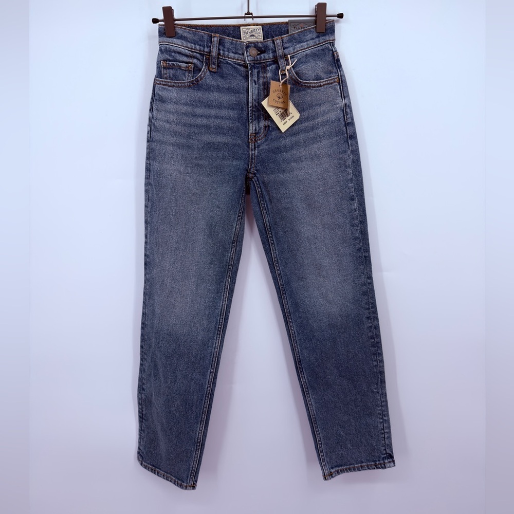 Faherty Slim Straight Ankle Jeans 24 Organic Cotton Denim NWT